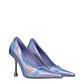 Purple Leather High Heel Pumps