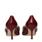 Red Leather High Heel Pumps