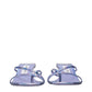 Purple Leather Flat Sandals