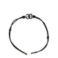 Black Polyester Cord Silver Tone DG Logo Charm Bracelet