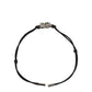 Black Polyester Cord Silver Tone DG Logo Charm Bracelet
