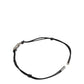 Black Polyester Cord Silver Tone DG Logo Charm Bracelet