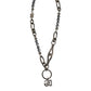 Silver Tone Chain Signature DG Logo Pendant Necklace