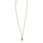 Gold Tone Brass Virgin Mary Medallion Pendant Necklace