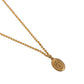 Gold Tone Brass Virgin Mary Medallion Pendant Necklace