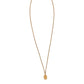 Gold Tone Brass Virgin Mary Medallion Pendant Necklace