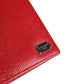 Red Dauphine Leather ID Men Card Holder Bifold Wallet
