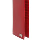 Red Dauphine Leather ID Men Card Holder Bifold Wallet