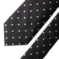 Black White Polka Dots Silk Adjustable Men Necktie Tie
