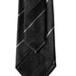 Black White Stripes 100% Silk Adjustable Men Necktie Tie