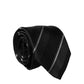 Black White Stripes 100% Silk Adjustable Men Necktie Tie