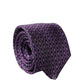 Purple Patterned 100% Silk Adjustable Men Necktie Tie