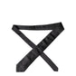 Black Satin 100% Silk Adjustable Men Tied Necktie Tie