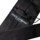 Black Satin 100% Silk Adjustable Men Tied Necktie Tie