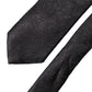 Black Floral Brocade Silk Adjustable Men Tied Necktie Tie
