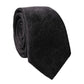 Black Floral Brocade Silk Adjustable Men Tied Necktie Tie