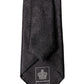 Black Floral Brocade Silk Adjustable Men Tied Necktie Tie