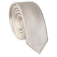Off White Solid 100% Silk Adjustable Men Tied Necktie Tie