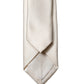 Off White Solid 100% Silk Adjustable Men Tied Necktie Tie