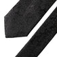 Black Floral Fantasy Silk Adjustable Men Tied Necktie Tie