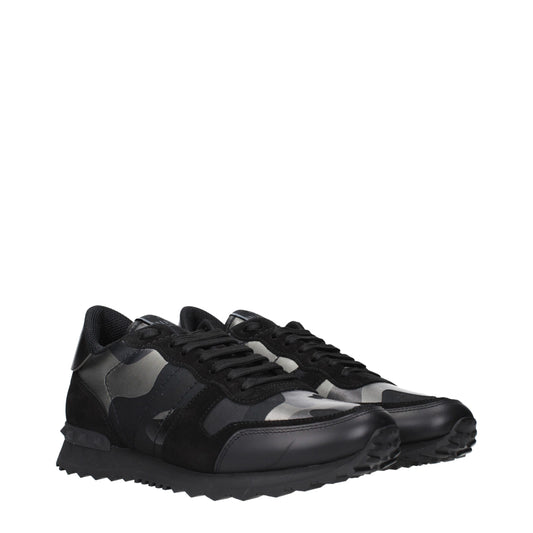 Black Leather Chunky Sneakers
