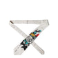White Tattoo Floral Silk Adjustable Men Tied Necktie Tie
