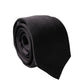 Black Solid 100% Silk Adjustable Men Tied Necktie Tie
