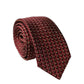 Burgundy Geometric Silk Adjustable Men Tied Necktie Tie