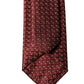 Burgundy Geometric Silk Adjustable Men Tied Necktie Tie
