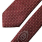 Burgundy Geometric Silk Adjustable Men Tied Necktie Tie