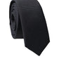 Black Solid 100% Silk Adjustable Men Tied Necktie Tie