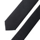 Black Solid 100% Silk Adjustable Men Tied Necktie Tie