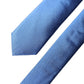 Blue Satin 100% Silk Adjustable Men Tied Necktie Tie