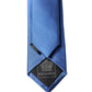 Blue Satin 100% Silk Adjustable Men Tied Necktie Tie