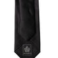 Black Solid Silk Satin Wide Adjustable Men Necktie Tie