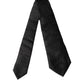 Black Paisley Woven Silk Adjustable Women Necktie Tie