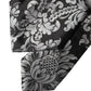 Black Silver Floral Silk Adjustable Women Necktie Tie