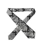 Black Silver Floral Silk Adjustable Women Necktie Tie
