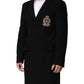 Black Heraldic Patch Single Breasted Jacket