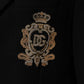 Black Heraldic Patch Single Breasted Jacket
