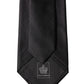 Black Satin 100% Silk Adjustable Women Tied Necktie Tie