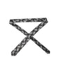 Black White Floral Silk Adjustable Men Tied Necktie Tie