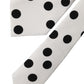 White Black Polka Dot Silk Adjustable Women Necktie Tie