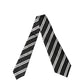 Black White Stripes Silk Adjustable Women Necktie Tie
