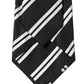 Black White Stripes Silk Adjustable Women Necktie Tie