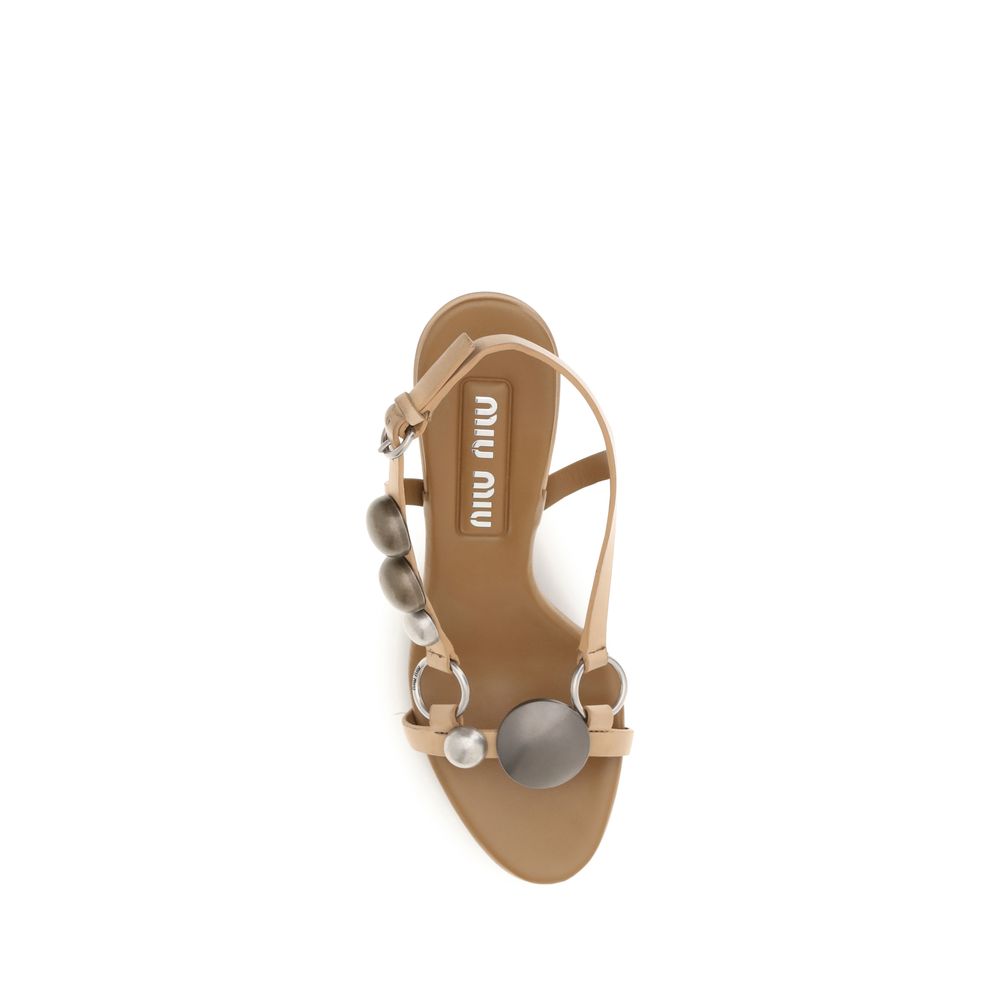 Brown Calf Leather Bos Taurus Stiletto Heel Sandals