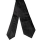 Black Satin Silk Blend Adjustable Women Tied Necktie Tie
