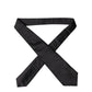 Black Satin Silk Blend Adjustable Women Tied Necktie Tie