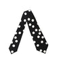 Black White Polka Dot Silk Adjustable Women Necktie Tie