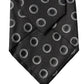 Black White Polka Dot Silk Adjustable Women Necktie Tie